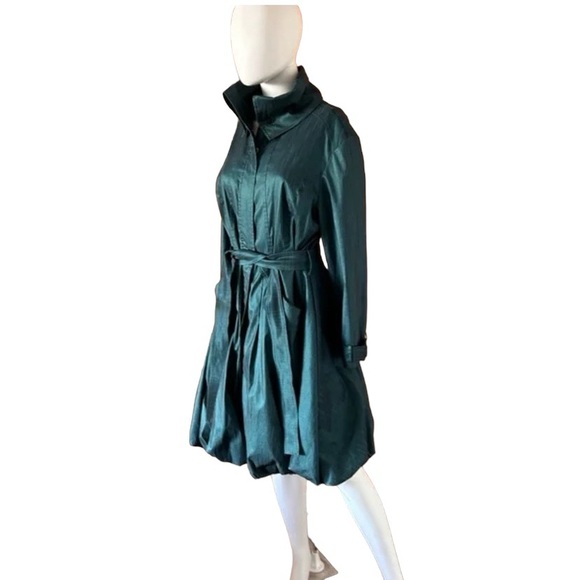 NWT Samuel Dong trench coat bubble dress iridescent XL women - Picture 6 of 12